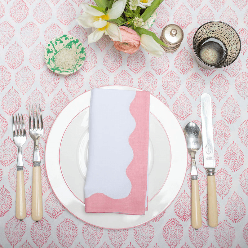 Leaf Tablecloth, 150x250cm, Pink