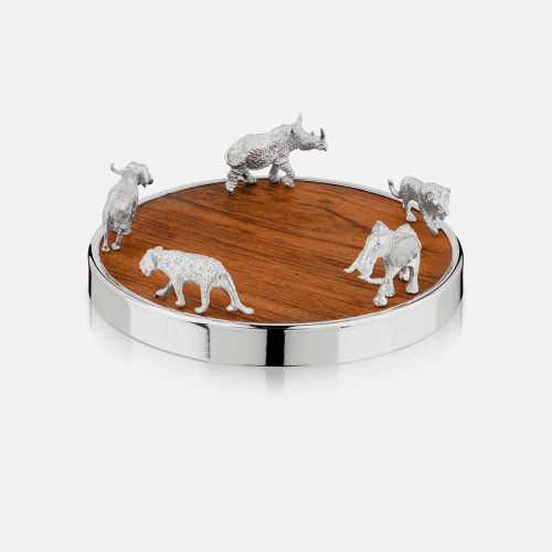Image showing the The Highland Safari Collection Coaster, D14 x H7cm, African big 5 product.