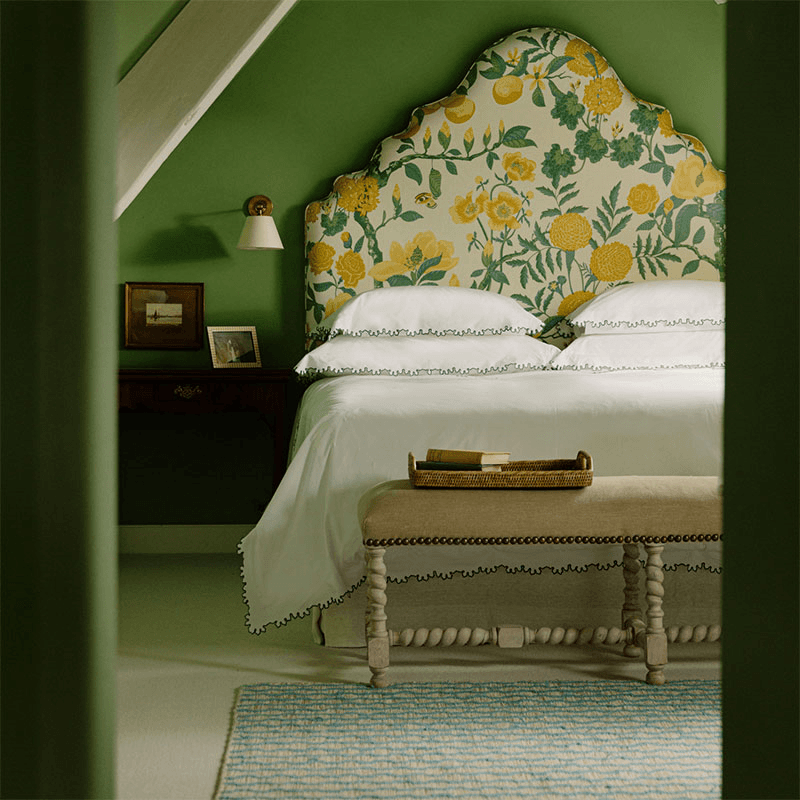 Thea Scalloped Duvet Cover, Double, Fern