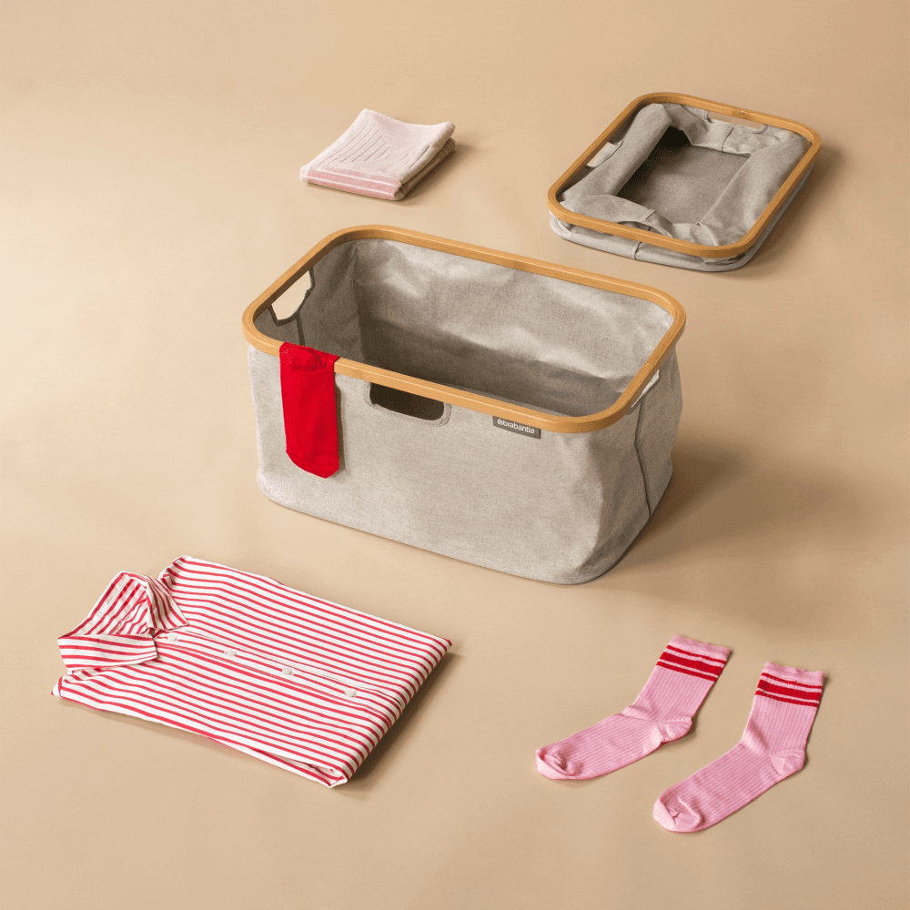 Foldable Laundry Basket, 40 Litre, Grey