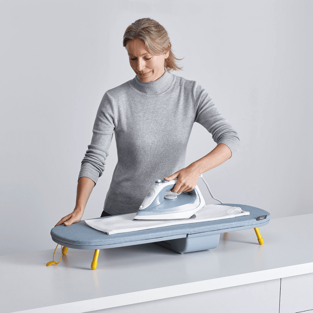 Pocket Folding Table Top Ironing Board Grey/yellow