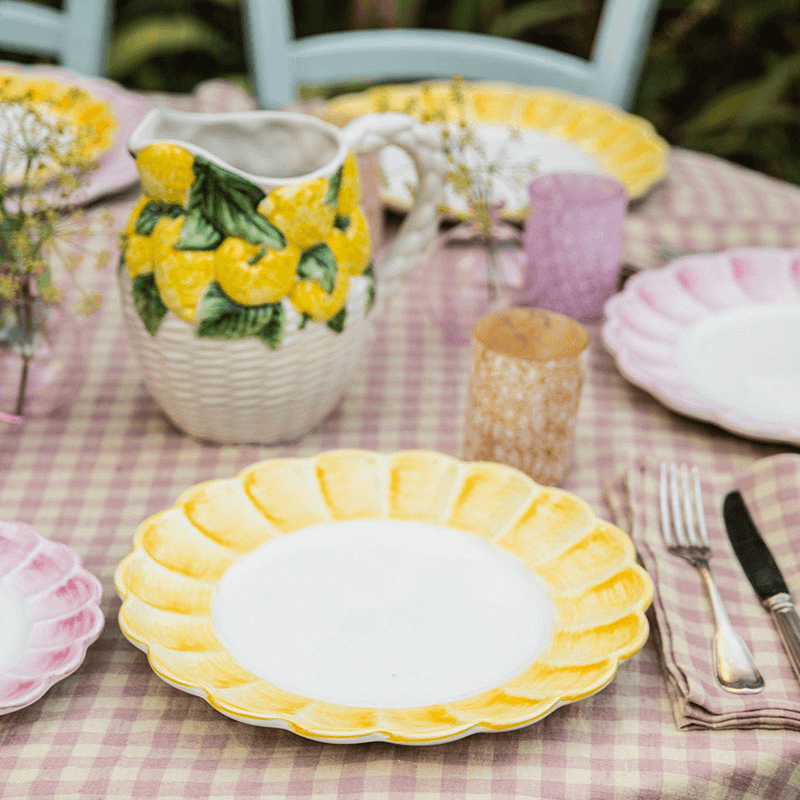 Lido Set of 4 Dinner Plates, D29cm, Yellow