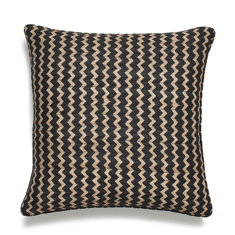 Grassetto Zigzag Cushion Cover, 51 x 51cm, Cedar Green / Indigo