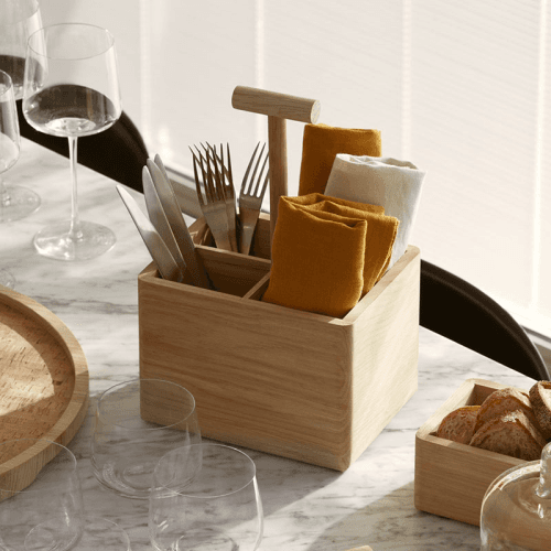 Image showing the Dine Oak Cutlery Holder, H29cm, Oak product.