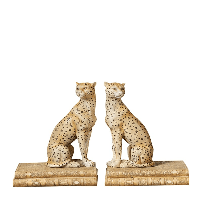Bookends, Lakadema, Leopard, Dappled Cream, 21cm