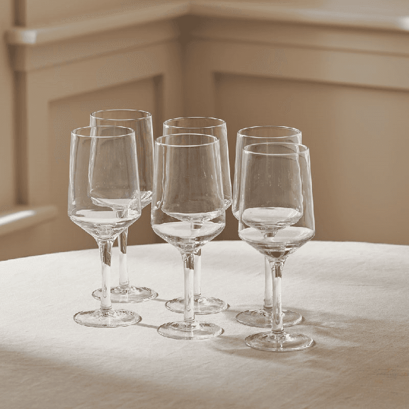 Hoxton Set of 6 White Wine Glasses, H23.5cm