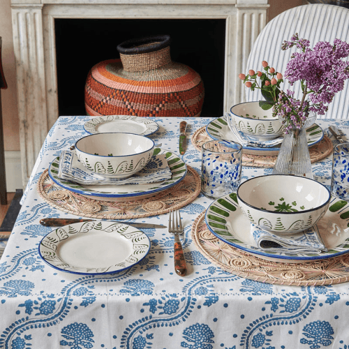 Image showing the Kalee Set of 4 Linen Napkins, Blue product.