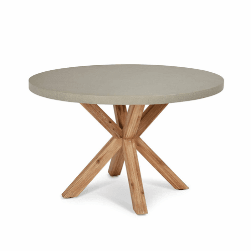 Image showing the Burford Round Dining Table, D120cm, Grey & Natural product.