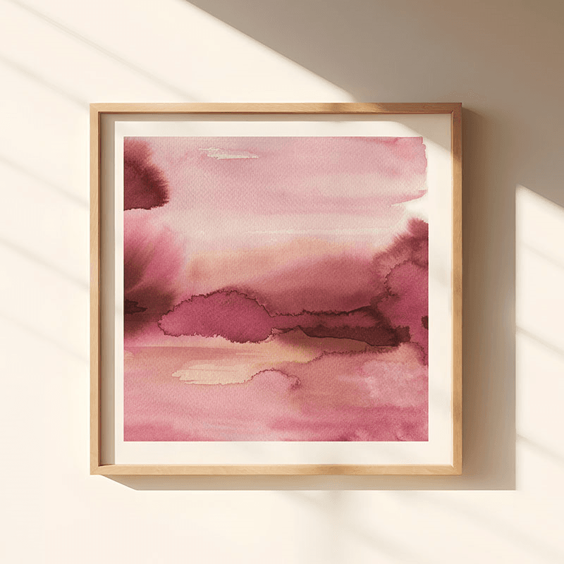 Warm Skies Square Signed Print, 30 x 30cm, Pink