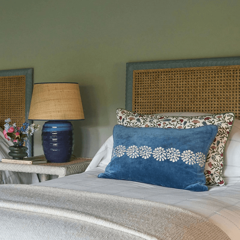 Beehive Ceramic Lamp, H 35.5cm, Blue