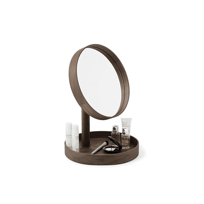 Look Magnify Mirror, H37 x D25cm, Walnut