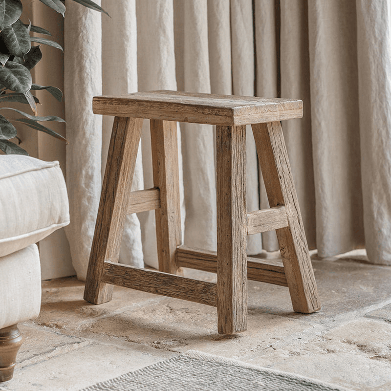 Ibo Reclaimed Wood Low Stool, Natural