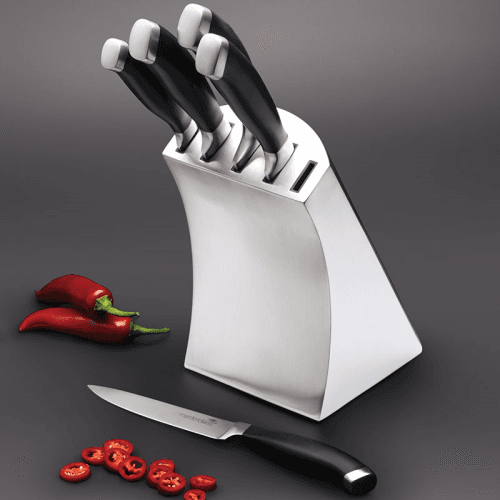 Image showing the Knife block set, 5 piece, Stainless Steel Block product.