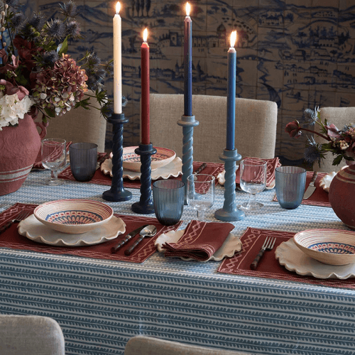 Image showing the Bel Tablecloth, 250 x 170cm, Blue product.