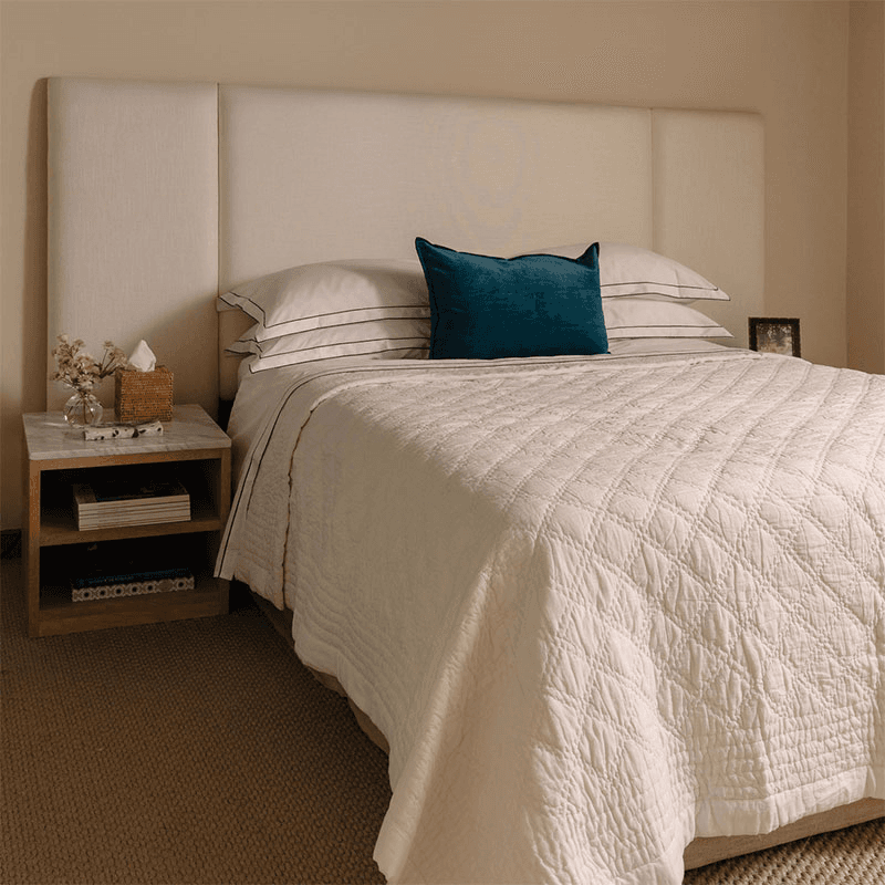 Frame Two Corded Duvet Cover, King, Steel Blue