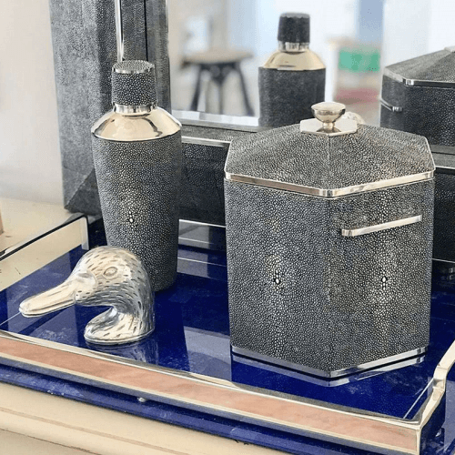 Image showing the Ice Bucket, Charcoal Shagreen product.