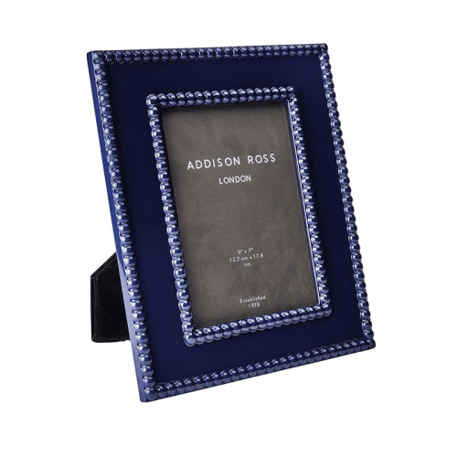 Image showing the Lacquer Bobbin Photo Frame, 5 x 7", Navy product.