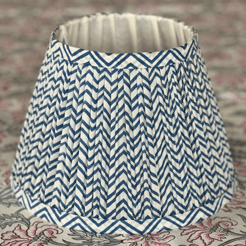 Image showing the Zig Zag Lampshade, 10", Navy product.