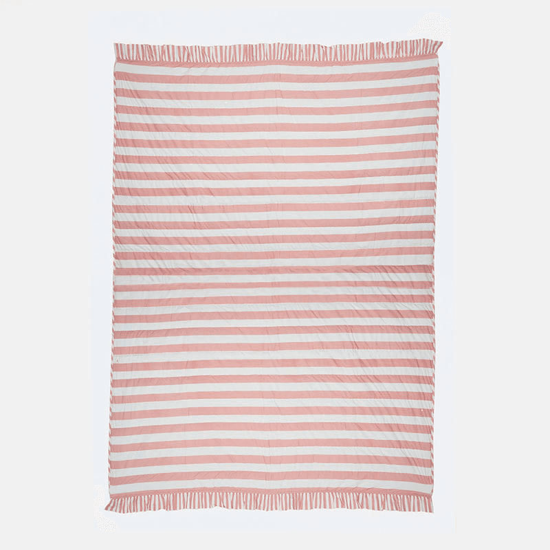 Stripe Quilt, 150 X 200cm, Blush