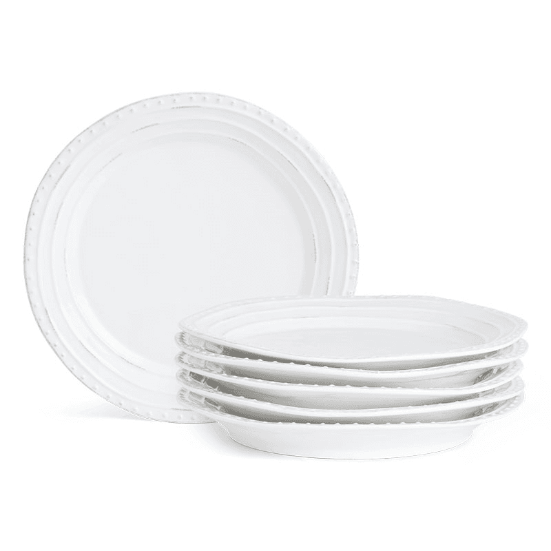 Bowsley Set of 6 Dessert Plates, D26cm, White