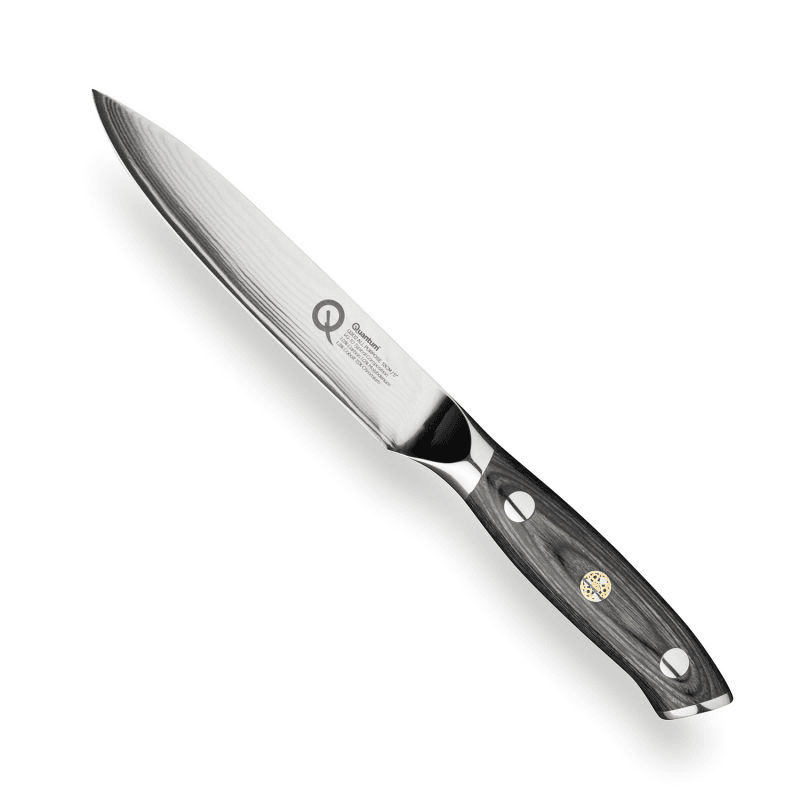Q30 Series Damascus Steel All Purpose Knife, 12cm, Black