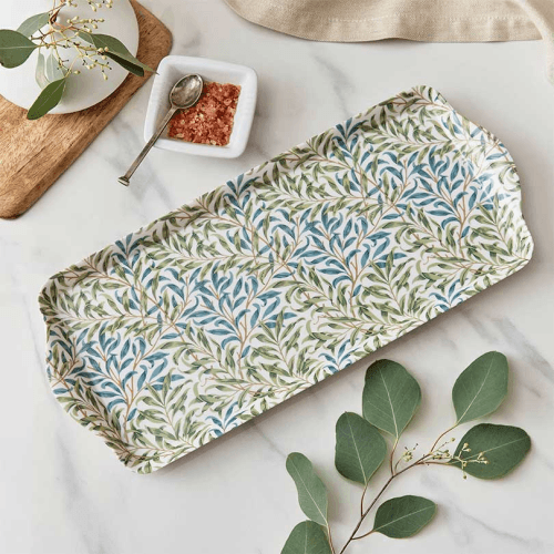 Image showing the Morris & Co Willow Bough Sandwich Tray, 38.5 x 16.5cm, Sage Green product.