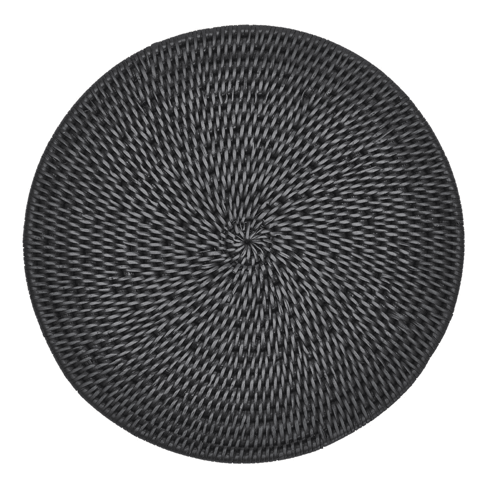 Ashcroft Set of 6 placemats, Dia29cm, Charcoal Rattan