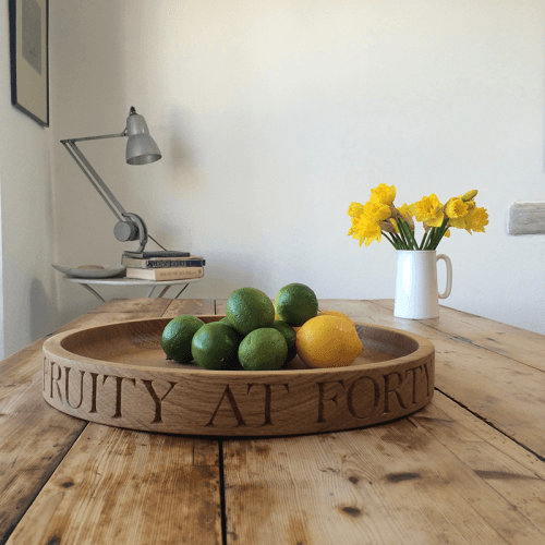 Image showing the Personalised Large Fruit Bowl, Oak product.