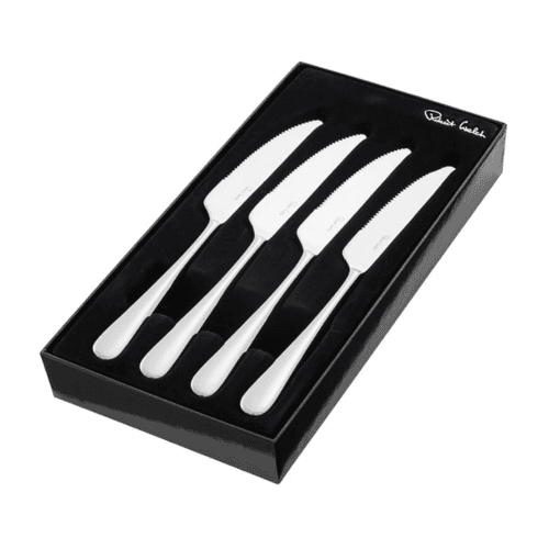 Image showing the Kingham Bright Set of 4 serrated steak knives, stainless steel product.