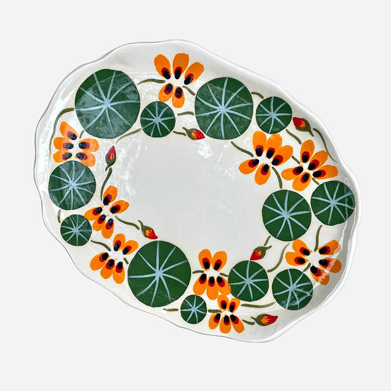 Minnie-Mae Studio Nasturtium Serving Platter, 27cm x 21cm, Multi