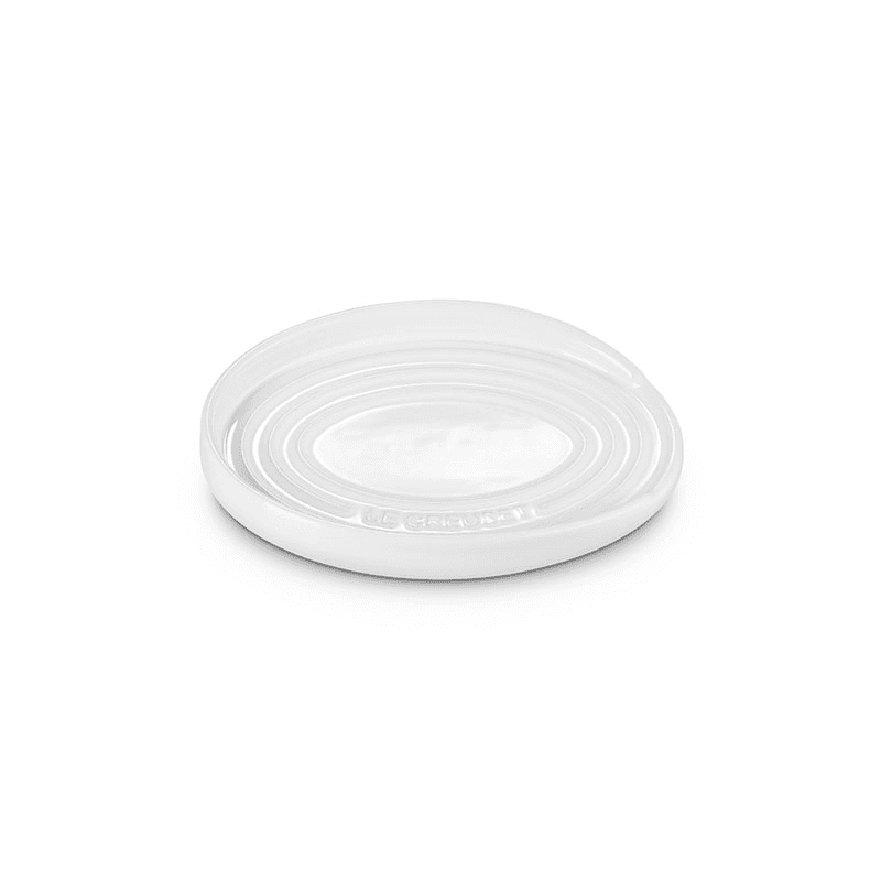 Stoneware Oval Spoon Rest, White