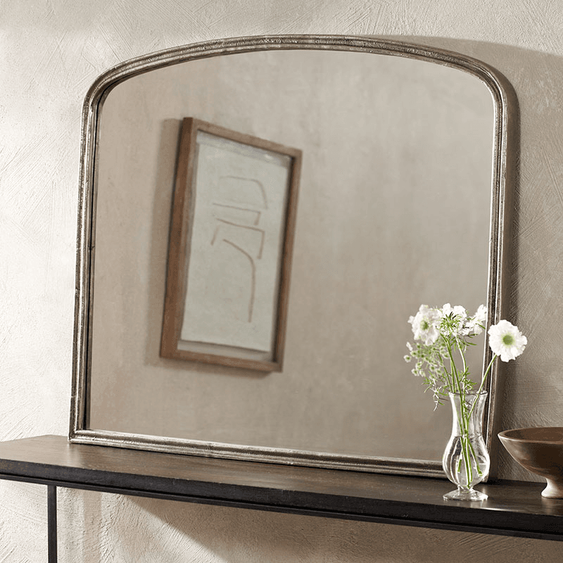 Penrose Mantle Mirror, 110cm, Dark Silver