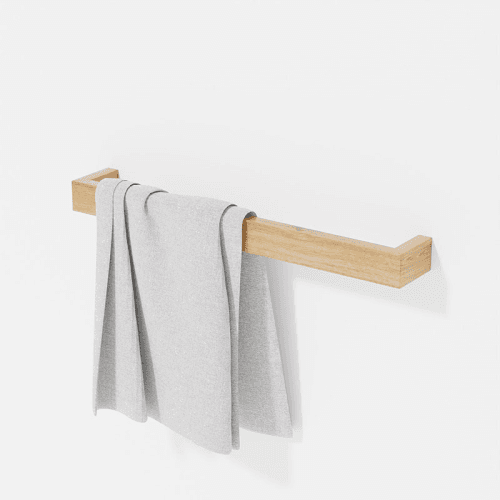 Image showing the Slimline Sinlge Towel Rail, L60cm, Beige product.