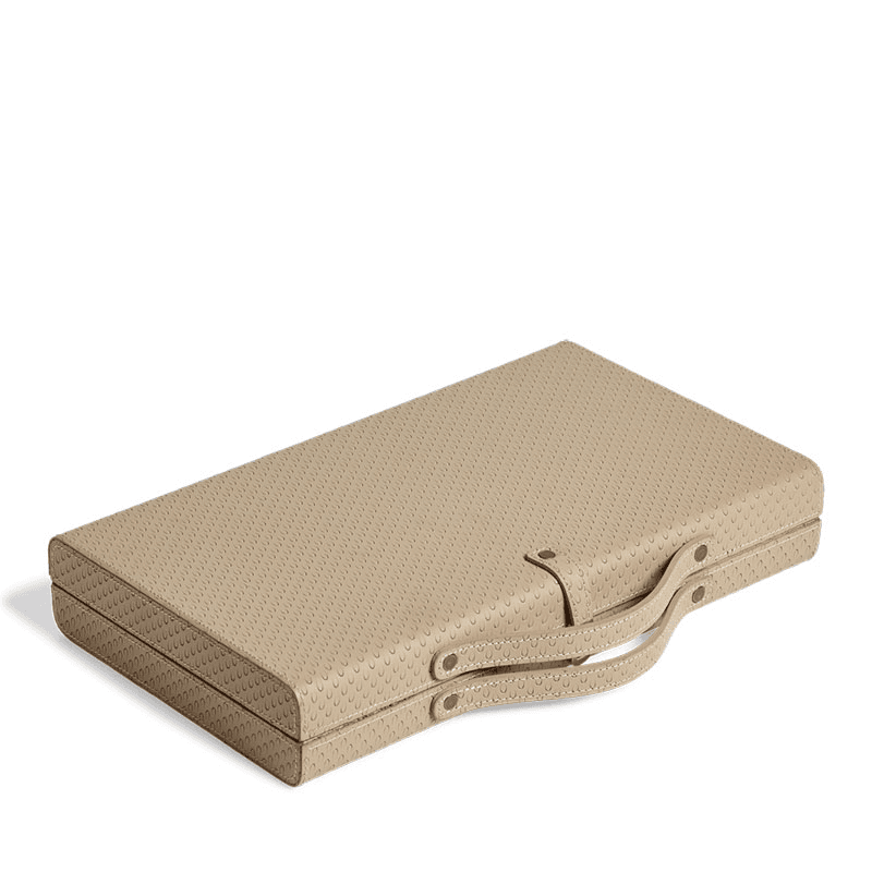 Bennet Leather Backgammon Set, Taupe