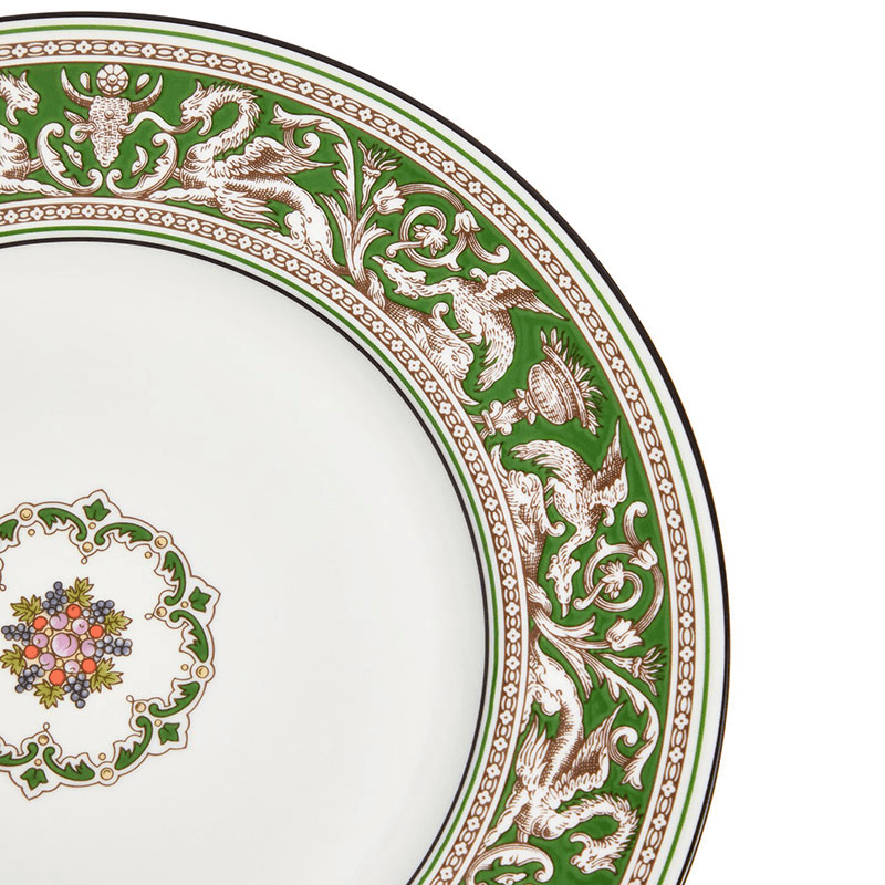 Florentine Plate, D27.3cm, Verde