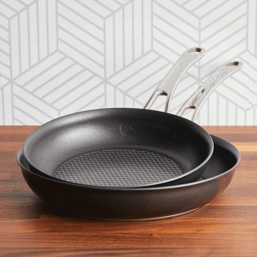 Image showing the Anolon X Twin Pack Skillet, 21cm & 25cm, Black product.
