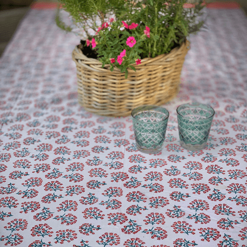 Image showing the Periwinkle Tablecloth, 150 x 225cm, Pink product.