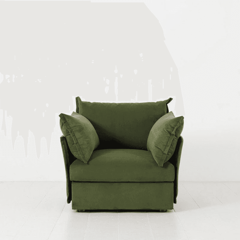 Model 06 Velvet Armchair, Vine