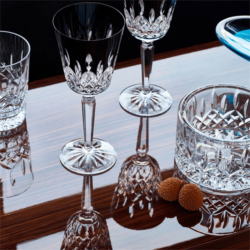 Lismore Set of 2 Large Wine Glasses, 425ml, Black
