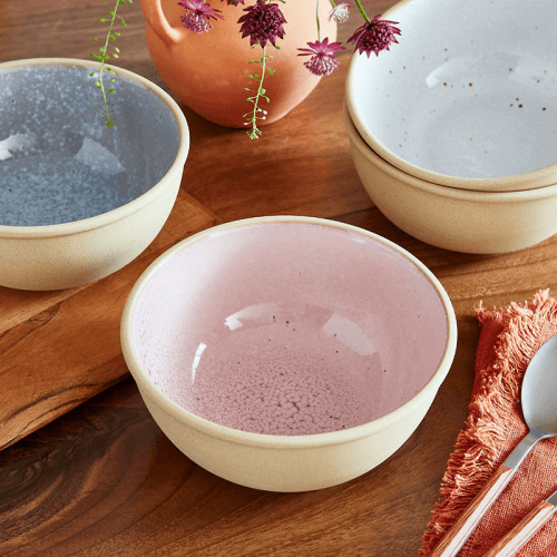 Image showing the Minerals Set of 4 Bowls, D15cm, Rose Quartz product.