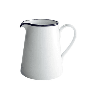 Image showing the Kitchen Jug, Canteen, White/Blue Rim, 1Pint product.