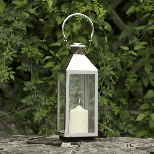 Image showing the Chelsea Lantern - small, 52 x 18 x 18cm, Clear/Silver product.