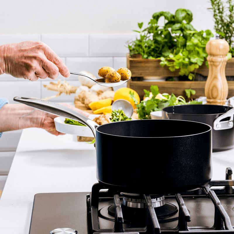 Copenhagen Non-Stick Saucepan, 18, Black