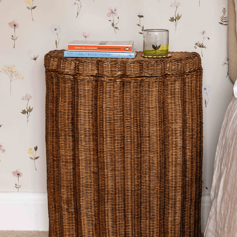 Shell Side Table / Laundry Basket, Teak