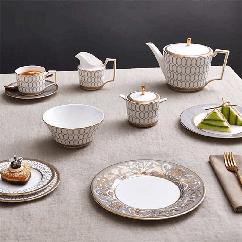 Renaissance Teacup & Saucer, Grey