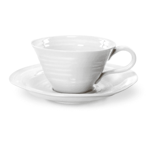Image showing the Ceramics Set of 4 teacup and saucers, 30cl, White product.
