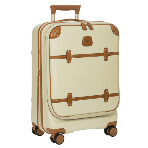 Image showing the Bellagio Carry-On Suitcase with Front Pocket, H55 x L38 x W23/27cm, Cream product.