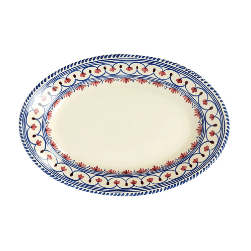 Image showing the Honor Serving Platter, L25cm, White and Blue product.
