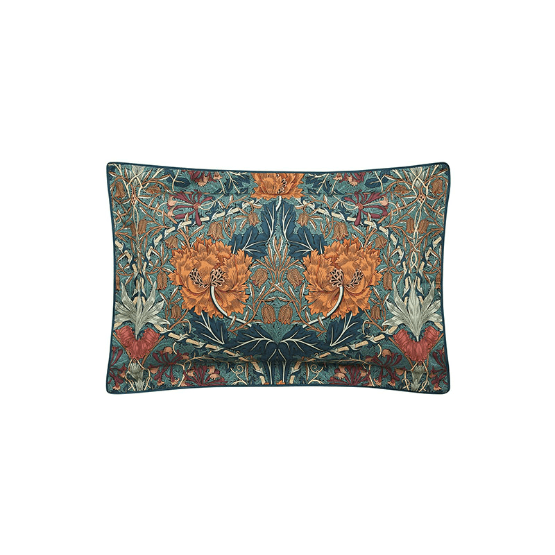 Honeysuckle & Tulip Duvet Cover Set, King, Mulberry & Teal