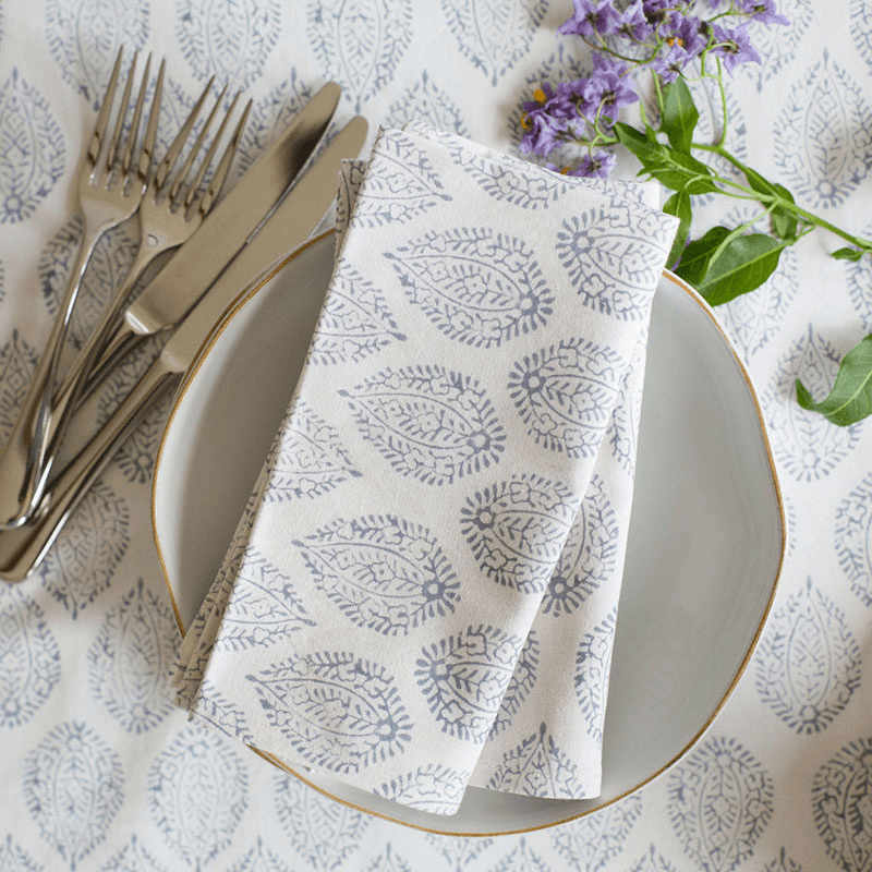 Leaf Set of 4 Napkins, 45 x 45cm, Grey